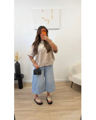 T-shirt épais bandana beige