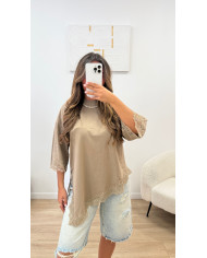 T-shirt New dentelle blanc