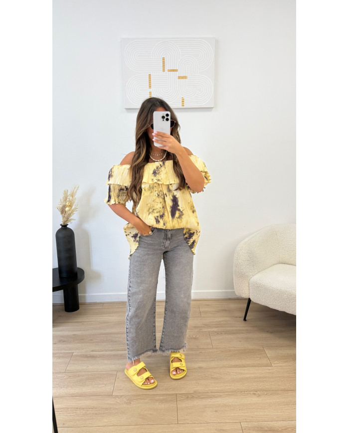 Haut bustier tie jaune