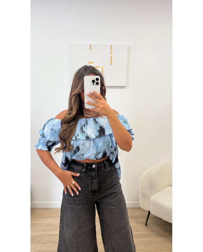 Haut bustier tie bleu