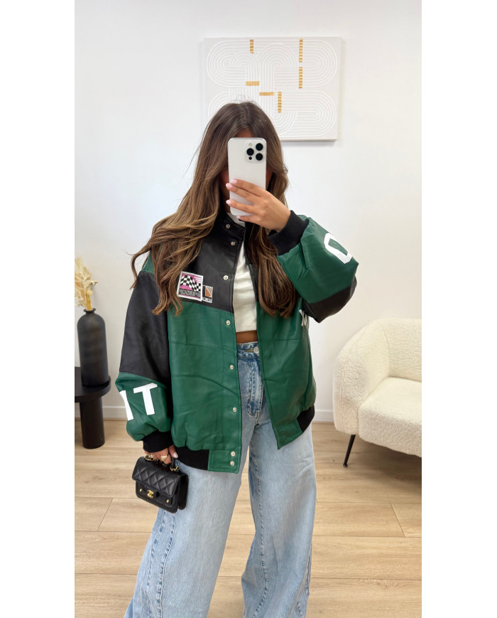 Bombers Vintage Vert & Noir