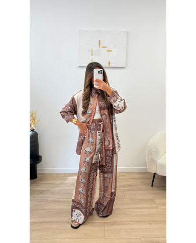 Ensemble bandana satin Choco