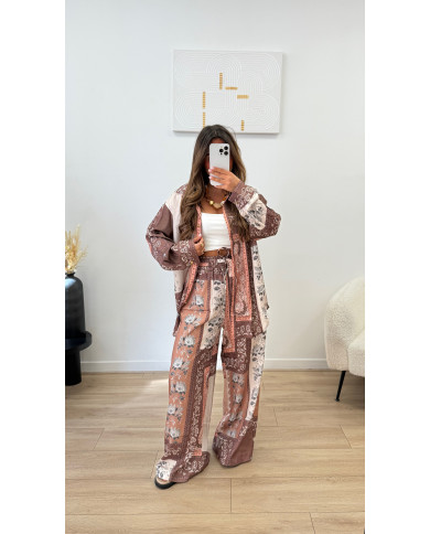 Ensemble bandana satin Choco