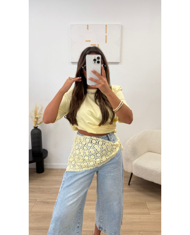 Foulard crochet jaune