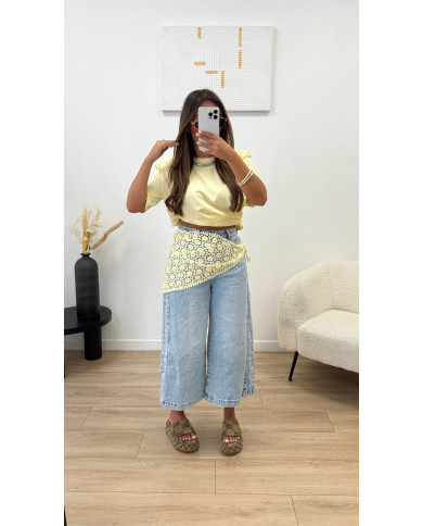 Foulard crochet jaune