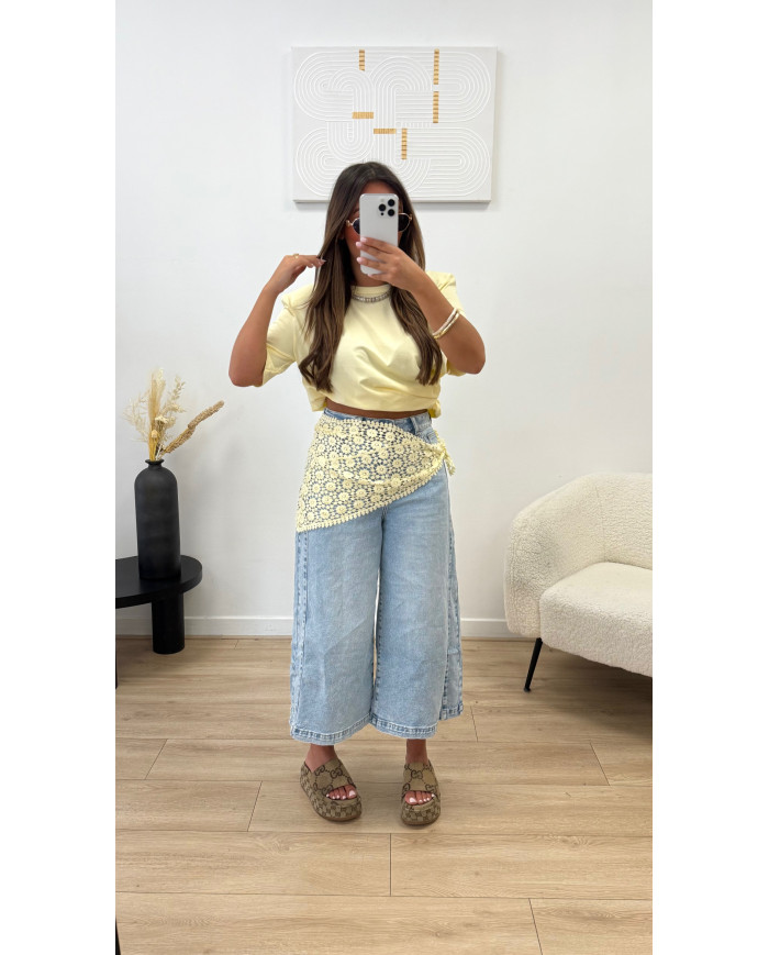 Foulard crochet jaune