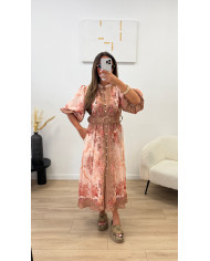 Robe longue Flowers Choco