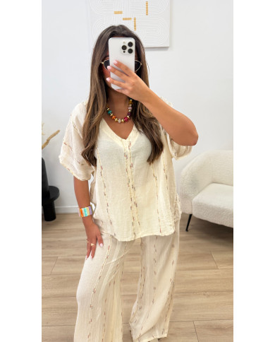 Ensemble Marbe Beige & multi