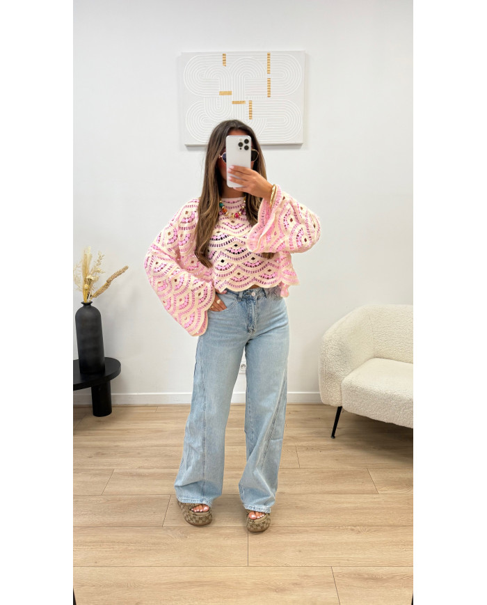 Haut crochet Gaby Rose