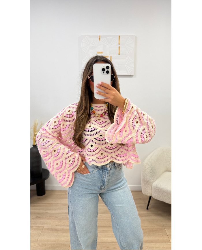 Haut crochet Gaby Rose