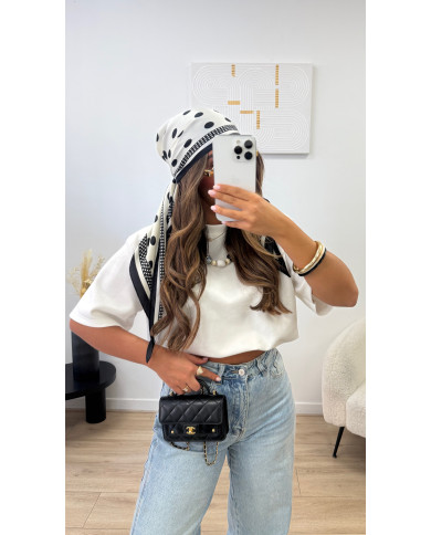 Foulard à pois Blanc