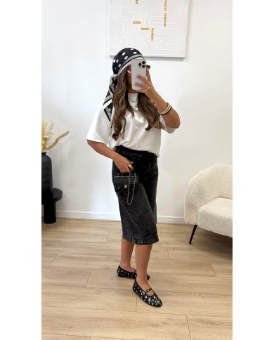 Foulard à pois Noir