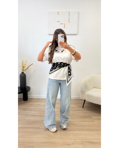 Foulard à pois Noir