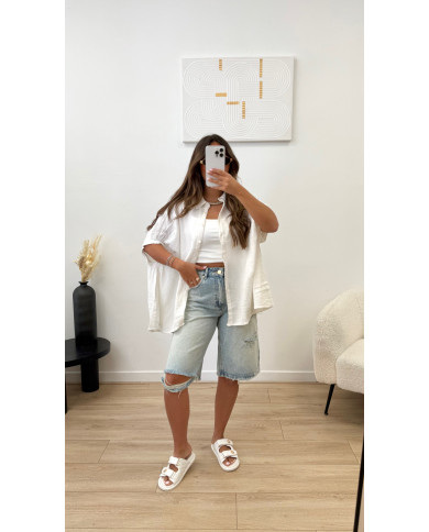 Chemise Tsy gaz Amour Blanc