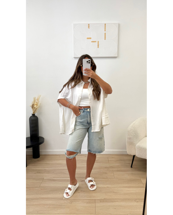 Chemise Tsy gaz Amour Blanc