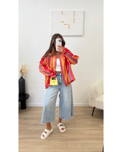 Chemise Rayé Multi rose