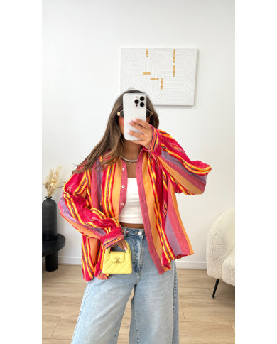 Chemise Rayé Multi rose