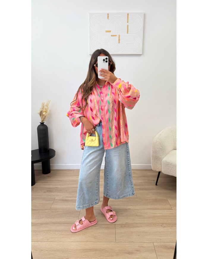 Chemise Blanca rose Multicolore