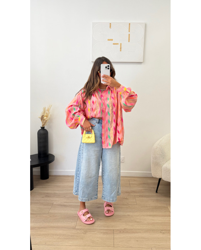 Chemise Blanca rose Multicolore