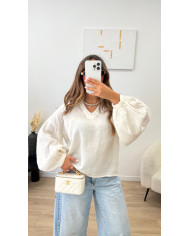 Robe courte à pois blanche