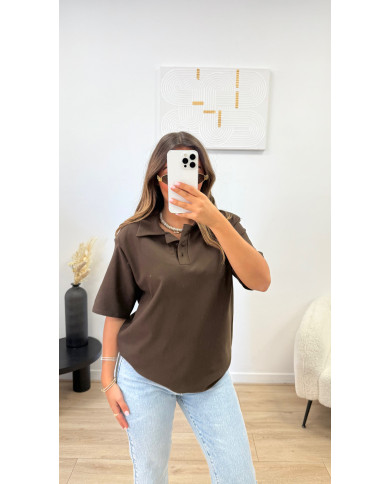 Polo épaulette Choco