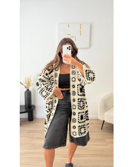 Gilet crochet long noir