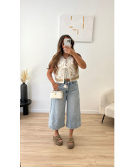 Gilet Inde Blanc & perles doré