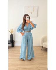 Ensemble cochella uni bleu