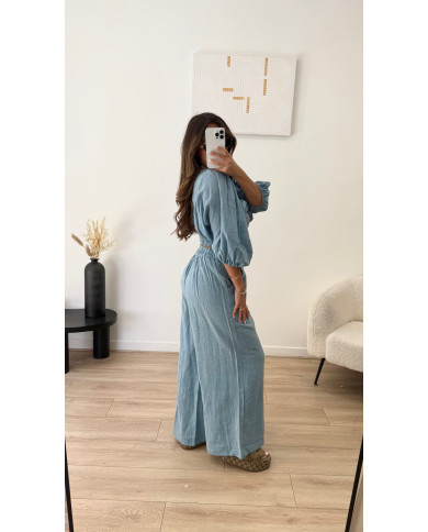Ensemble cochella uni bleu