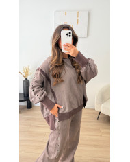 Ensemble œillets délavé Choco