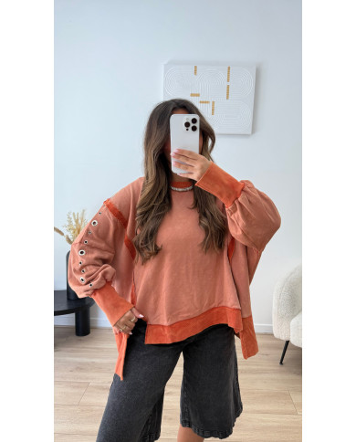 Ensemble œillets délavé orange