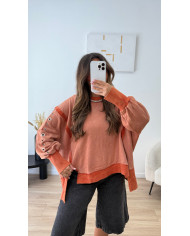 Ensemble œillets délavé orange