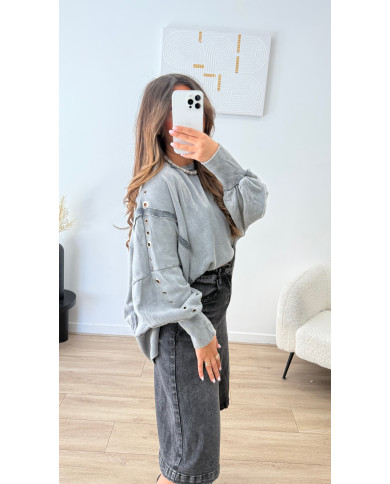 Ensemble œillets délavé Gris