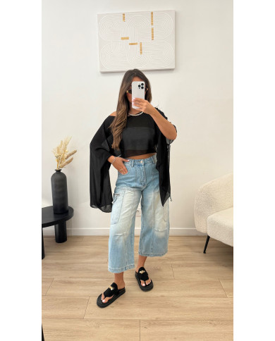 Cape tulle noir