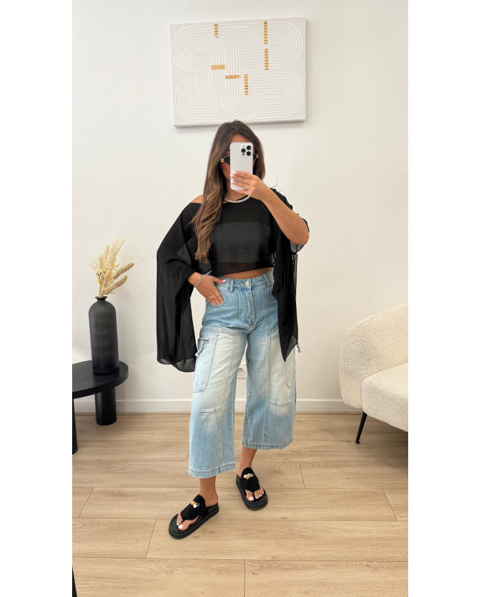 Cape tulle noir