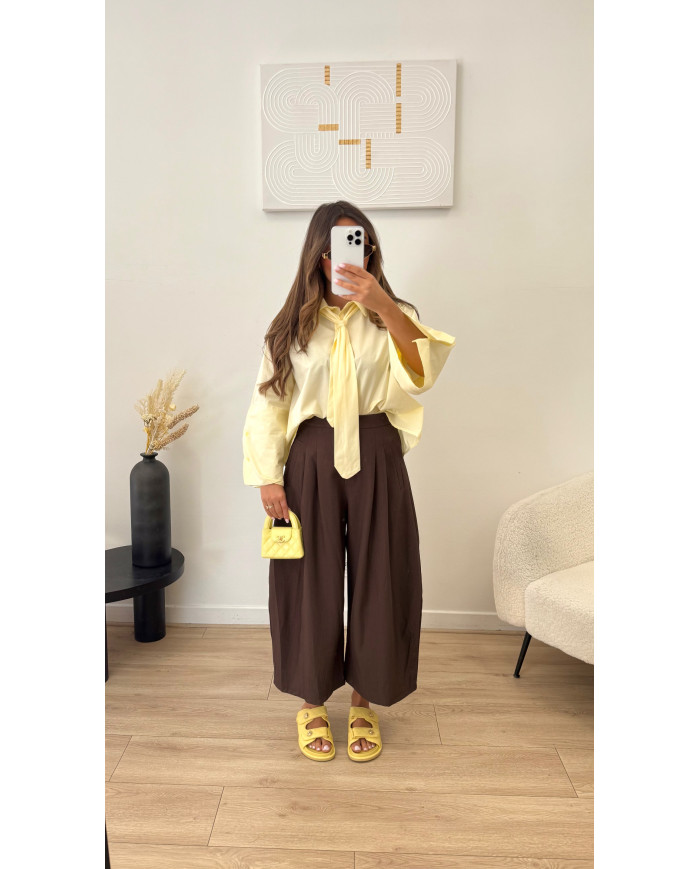 Chemise cravate Jaune