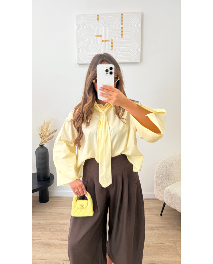 Chemise cravate Jaune