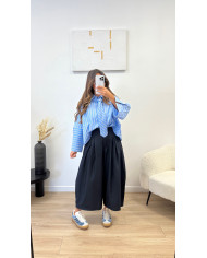 Chemise cravate rayé bleu