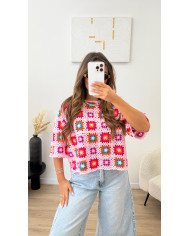 Haut crochet multi Gab Rose
