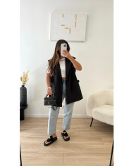 Blazer sans manches rose
