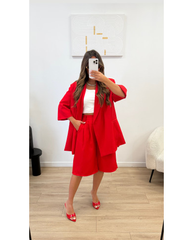 Ensemble bermuda Croisé Rouge