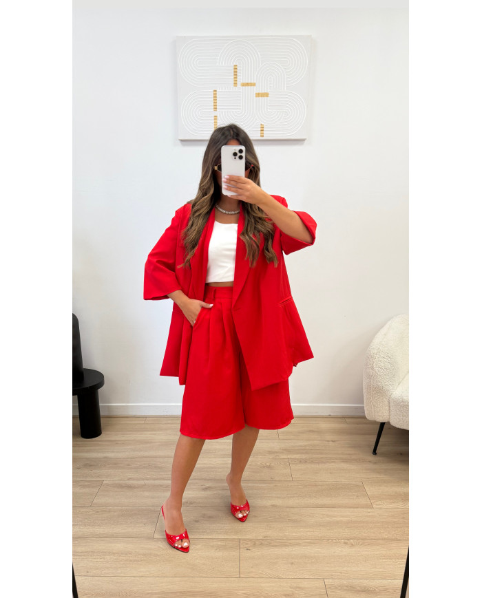 Ensemble bermuda Croisé Rouge