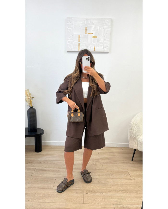 Ensemble bermuda Croisé Choco