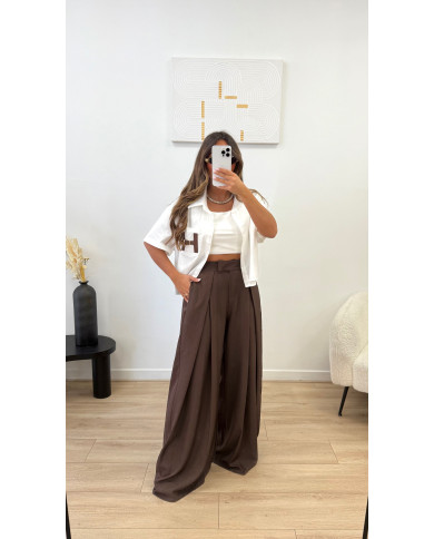 Pantalon Tall costume Marron