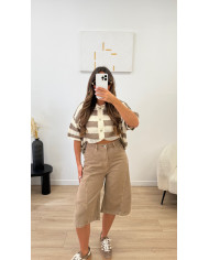 Bermuda long jean Camel