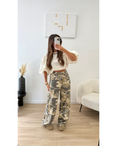 Jean perfect camouflage kaki
