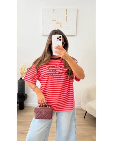 T-shirt marin rose & bordeaux saint tropez