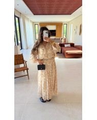 Ensemble jupe fluide bandana beige