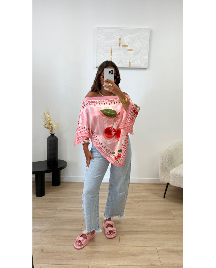 Cape Rayé Rose Cerise 🍒