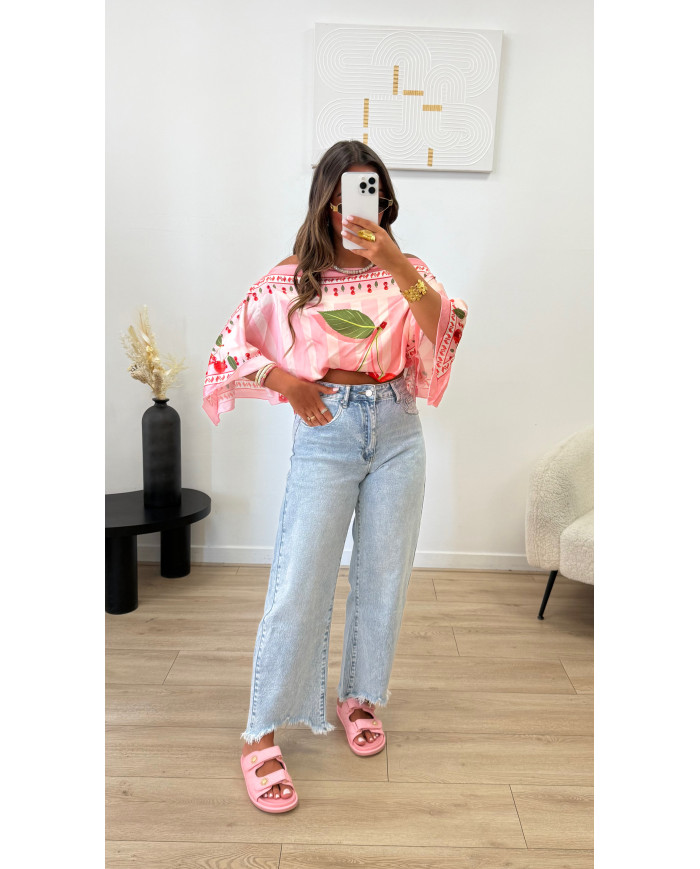 Cape Rayé Rose Cerise 🍒